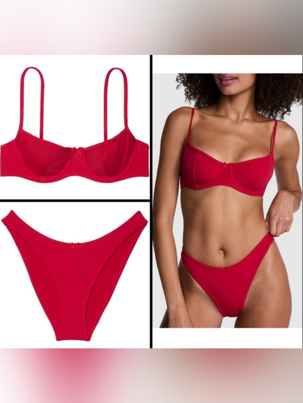 XL XXL PINK By Frankies Bikinis Underwire Bikini Top Golden Hour Bikini Set Red